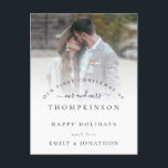 First Christmas Mr and Mrs Photo Names Holiday Postcard<br><div class="desc">First Christmas Mr and Mrs Photo Names. A convenient postcard to send your Christmas greetings. Celebrate the special time of your first married Christmas! Easy to personalise the text and replace the sample photo with your own.</div>