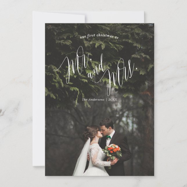 First Christmas Mr. & Mrs. Holiday Photo Card (Front)