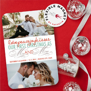 First Christmas Mr. & Mrs. Holiday Photo Magnet