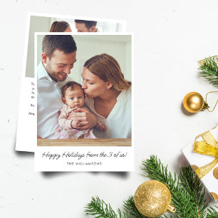 First Christmas New Baby Family Photo Message Holiday Card