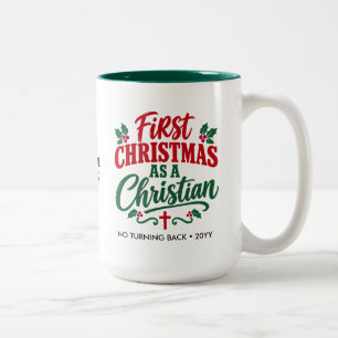 FIRST CHRISTMAS New Christian Believer Two-Tone Coffee Mug