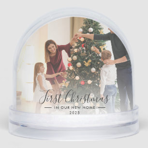 First Christmas New Family Home Photo Custom Snowglobe