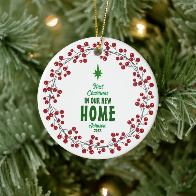 First Christmas New Home Company Logo Ceramic Ornament (Tree)