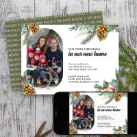 First Christmas New Home Lozenge Photo Holly Pine
