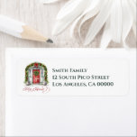 First Christmas New Home Moved New Address<br><div class="desc">Elegant watercolor with red door and fine holiday greenery. Share your new address from your new home. Attach to your moving cards or Christmas cards.</div>