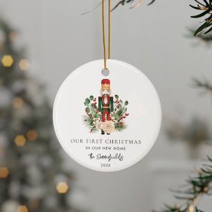 First Christmas New Home Nutcracker Script Ceramic Ornament