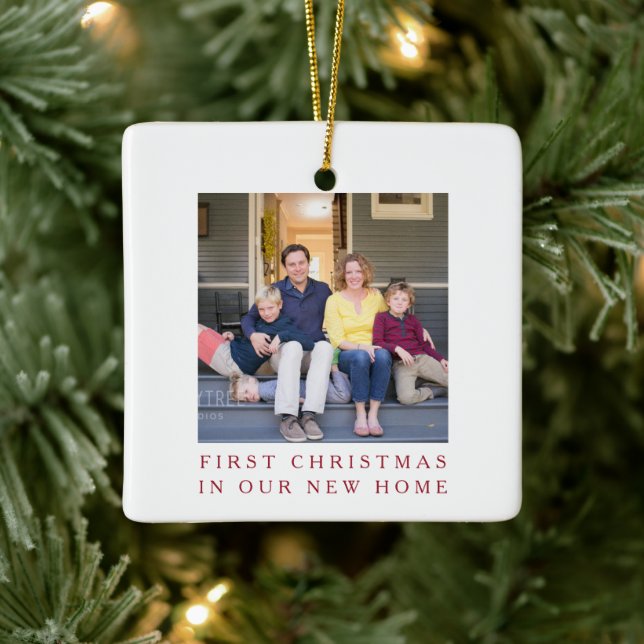 First Christmas New Home Photo Ceramic Ornament (Tree)