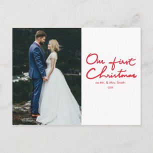 First Christmas   Newlyweds Photo Christmas Postcard