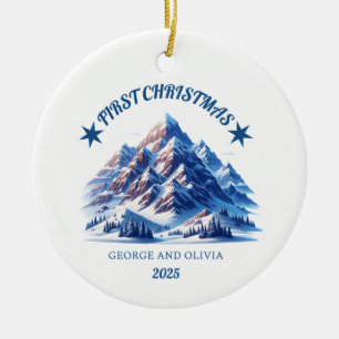 First Christmas of George and Olivia Ceramic Ornament