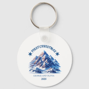 First Christmas of George and Olivia Keychain
