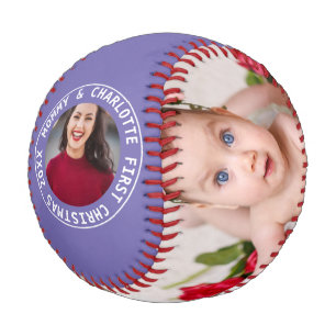 First Christmas Personalized One Of A Kind Photo Baseball