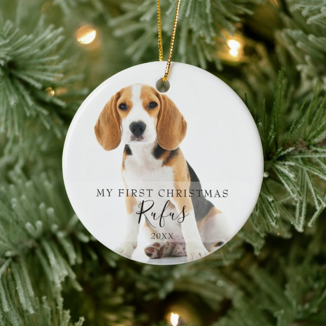 First Christmas Pet Photos Ceramic Ornament (Tree)