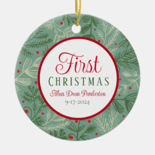 First Christmas Photo Ceramic Ornament