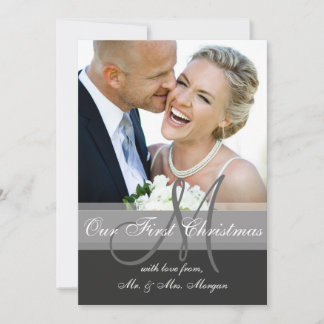 First Christmas Photo Greeting Card | Monogram