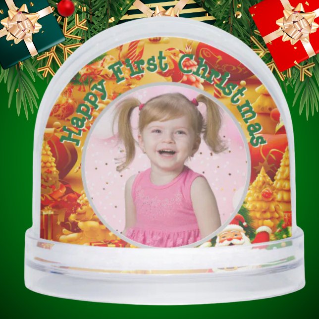 First Christmas Photo Message Snow Globe (Creator Uploaded)