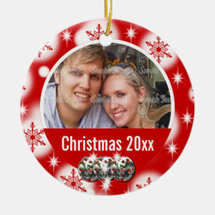 First Christmas photo personalize Ceramic Ornament