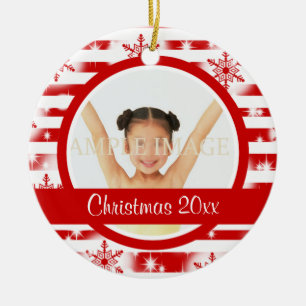 First Christmas photo personalize Ceramic Ornament