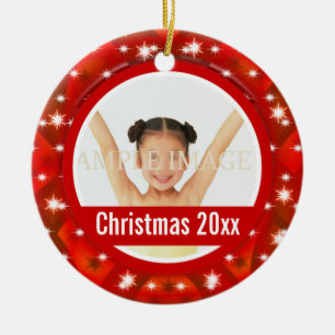 First Christmas photo personalize Ceramic Ornament