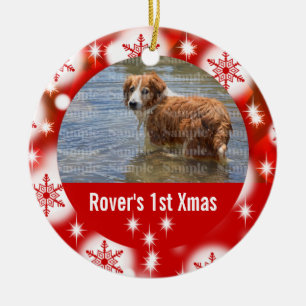 First Christmas photo pets Ceramic Ornament