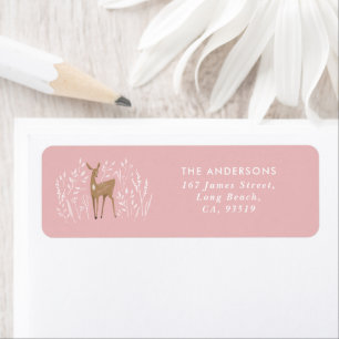 First Christmas pink reindeers delicate rustic