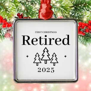 First Christmas Retired Retirement Keepsake Metal Ornament