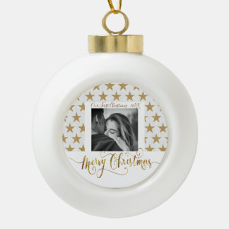 First Christmas Romantic Customize Photo Ornament
