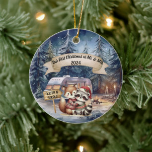 First Christmas RV Couple Newlywed Ornament