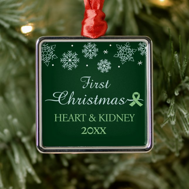 First Christmas Snowflake Custom Transplant  Metal Ornament (Tree)