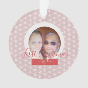 First Christmas Snowglobe Photo Snowflake Ornament