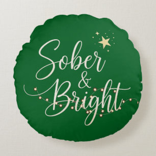 First christmas sober round pillow