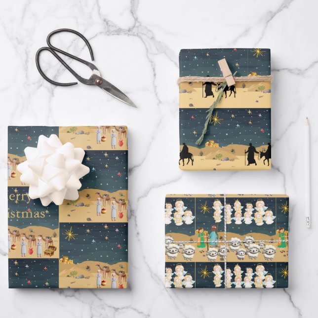 First Christmas Story  3D Wrapping Paper Sheet (Front)