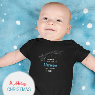 First Christmas Sweetest Star Comet Baby Bodysuit