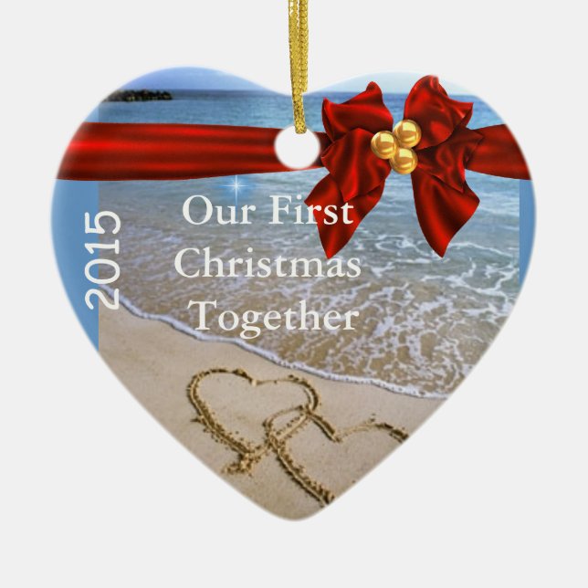 First Christmas TOGETHER BEACH 2015 ORNAMENT bling (Front)