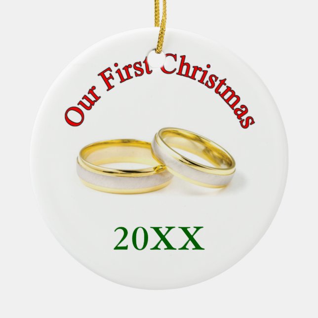 First Christmas Together Ceramic Ornament (Front)