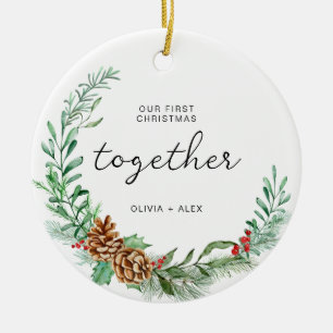 First Christmas Together Christmas Couple Gift Ceramic Ornament