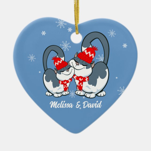 First Christmas Together. Custom Christmas  Ceramic Ornament (Front)
