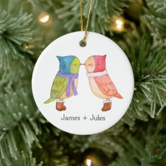 First Christmas Together Cute Lovebirds Custom