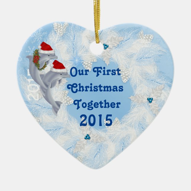 First Christmas Together Dolphin Ornament Gift (Front)