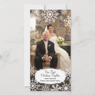 First Christmas Together - Elegant Snowflake Holiday Card