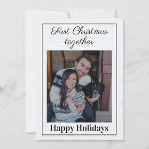 First Christmas Together Family Pet Photo Holiday Card