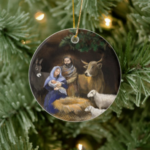 First Christmas together nativity Ceramic Ornament
