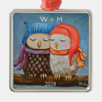 First Christmas Together Owl Ornament Custom Gift