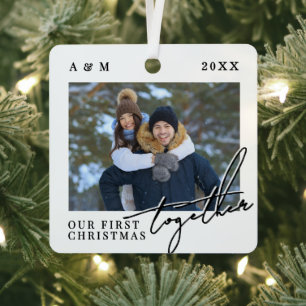 First Christmas Together Photo Metal Ornament