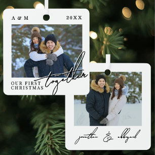 First Christmas Together Photo Metal Ornament