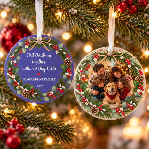 First Christmas together with our Dog photo Ornament