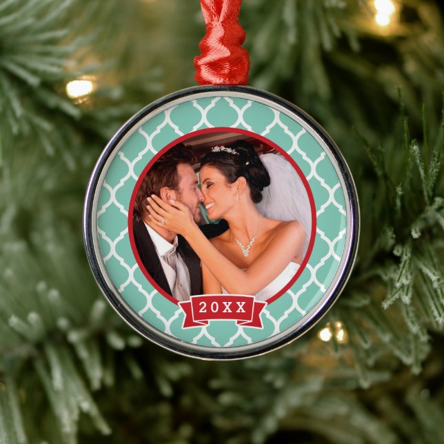 First Christmas Wedding Keepsake Photo Ornament (Tree)