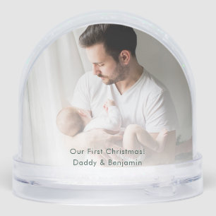 First Christmas with Dad and Baby Photos Custom Snowglobe