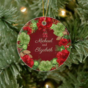 First Christmas with Holiday Wreath Ceramic Ornament