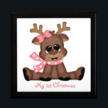 First Christmas with Rudolph Gift Box<br><div class="desc">My 1st Christmas with Rudolph Display your favourite images on a vibrant tile inlaid into the lid of this beautiful jewellery box. Made of lacquered wood, the jewellery box comes in Golden Oak, Ebony Black, Emerald Green, and Red Mahogany. Soft felt protects your jewellery and collectibles. Box Diameter: 7.125 inches...</div>