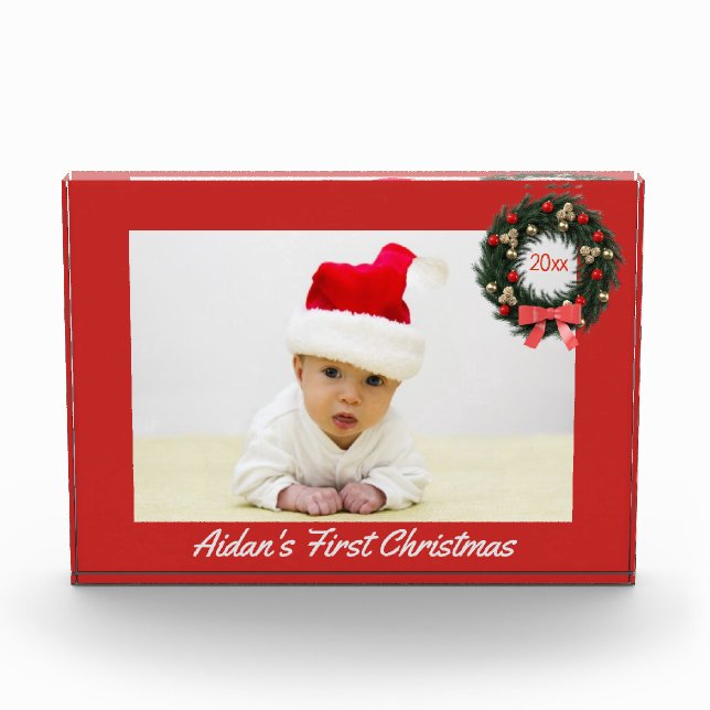 First Christmas with Year Photo Block (Front)
